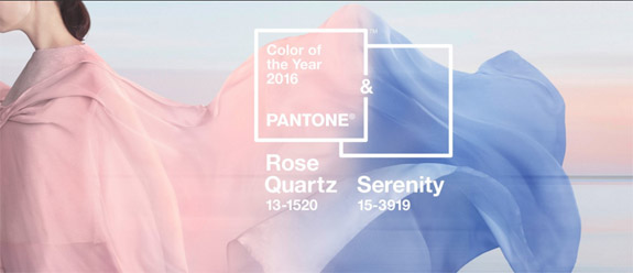 COLOR EXPERTS AT PANTONE PICK ROSE QUARTZ AND SERENITY BLUE AS 2016'S BLENDED COLOR OF THE YEAR
